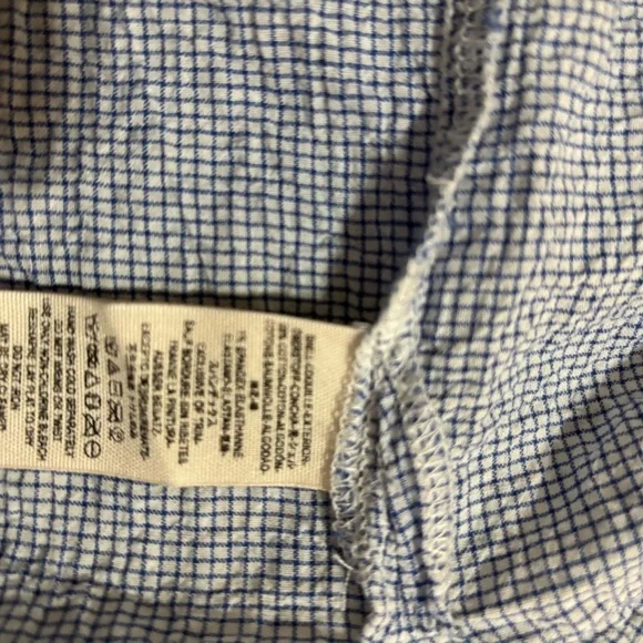 Free People Women’s Checkered Lightweight Top – Blue/White – Size M - Picture 6 of 7